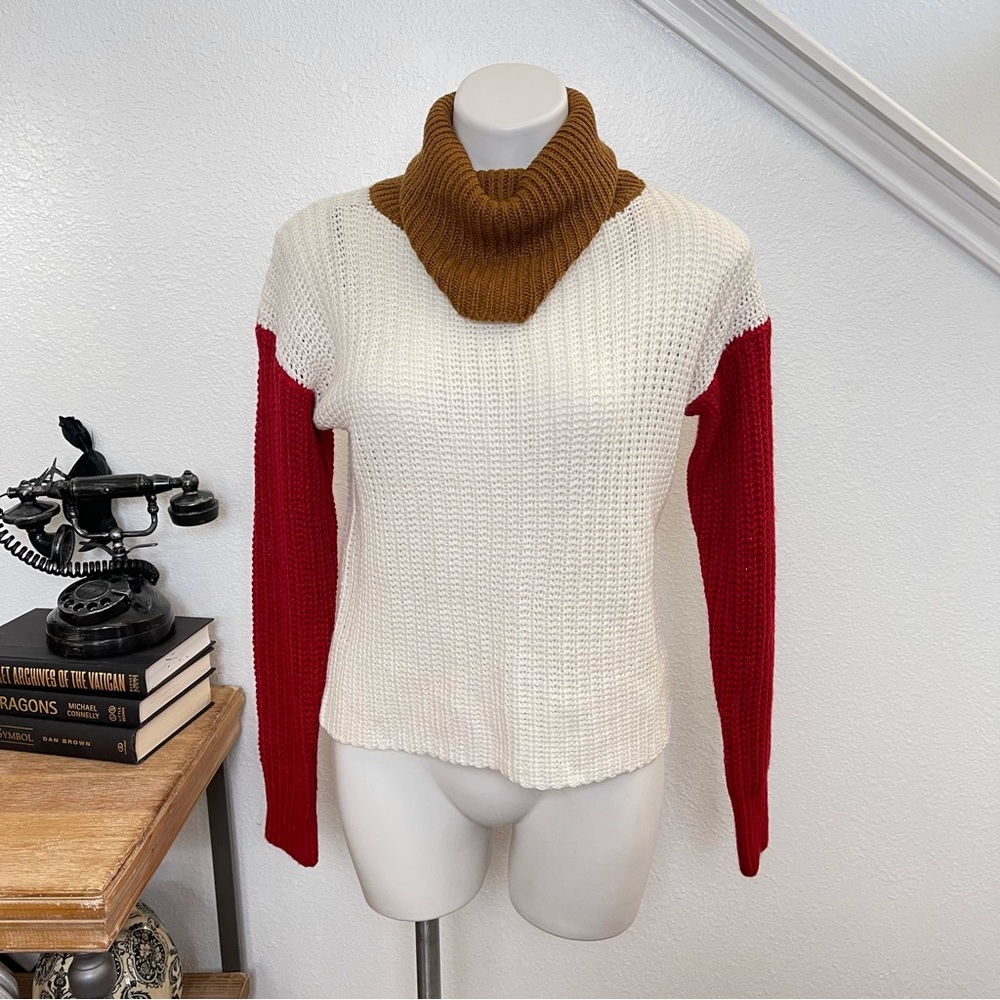 Love by Chelsea Colorblock turtleneck sweater size M